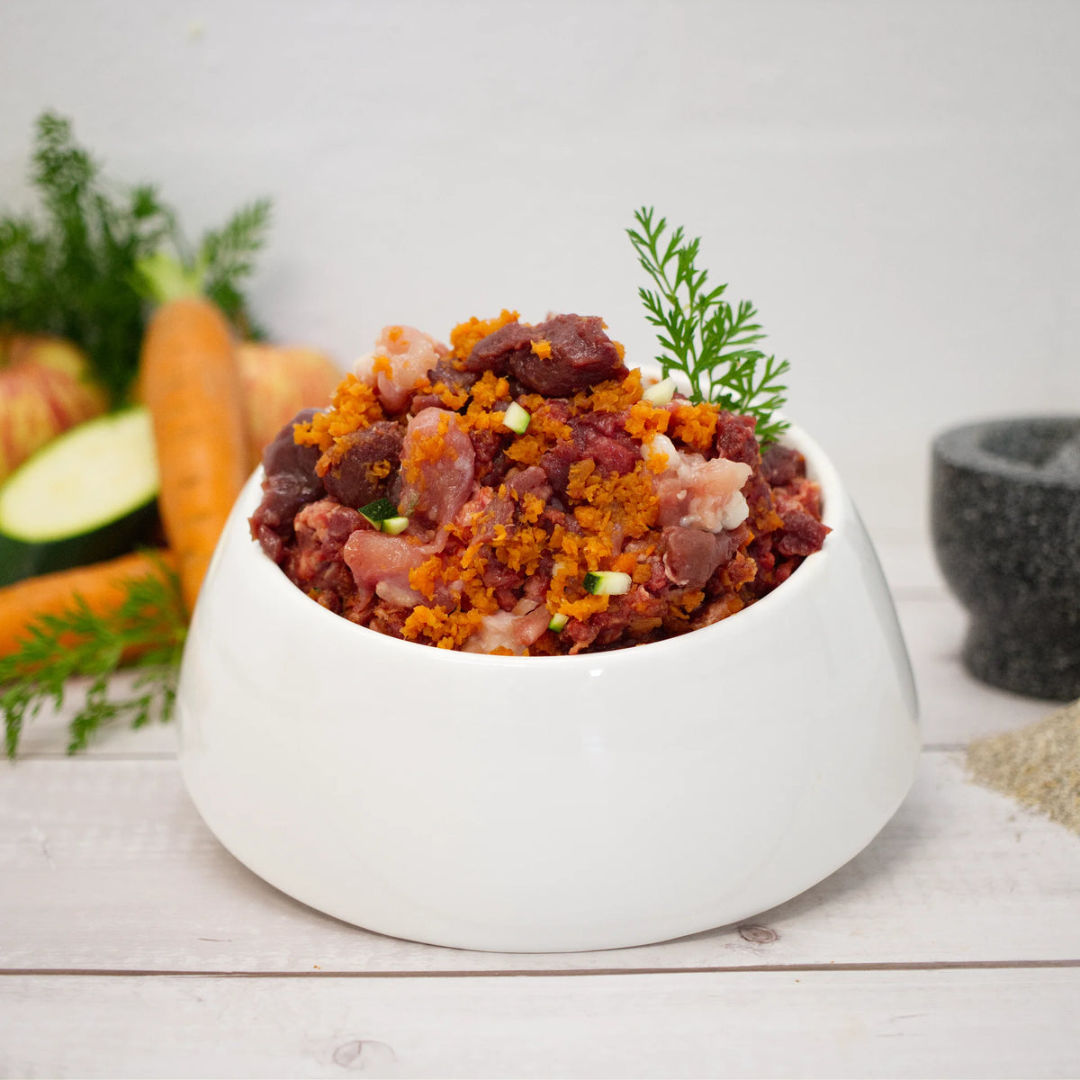 Roter Rinder Puten Mix mit Gemüse
